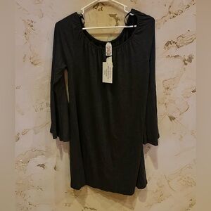 🆕Tree Light NWT ✅ Boho Boutique Tunic/Dress Bell Sleeve Medium Grey